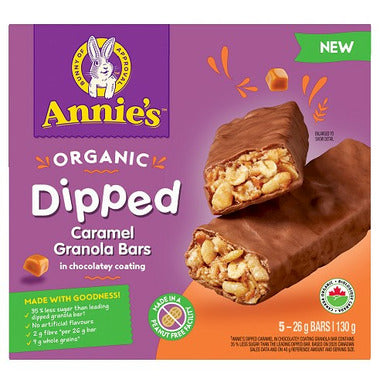 ANNIE'S HOMEGR, DIPPED CARAMEL - GRANOLA BAR, 12 x 130G