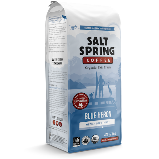 SALT SPRING COF, BLUE HERON, 8 x 400G