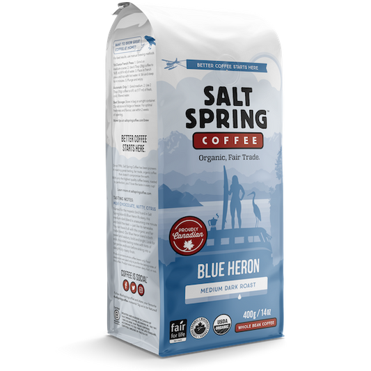 SALT SPRING COF, BLUE HERON, 8 x 400G