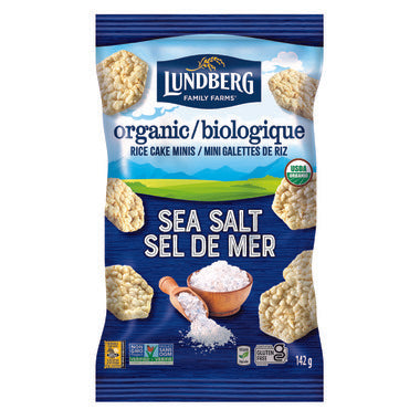 LUNDBERG ORGANI, SEA SALT ORGANIC RICE CAKE MINIS, 6 x 142G