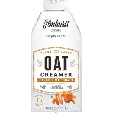 ELMHURST MILKED, CARAMEL MACCHIATO OAT CREAMER, 6 x 473ML