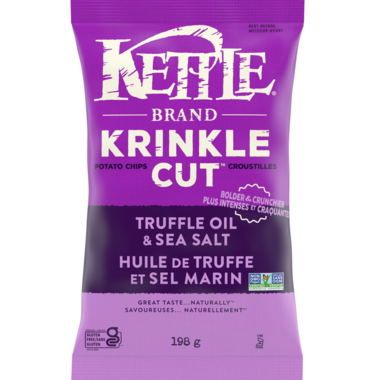 KETTLE FOODS, TRUFFLE & SEA SALT KRINKLE KUT 198G, 12 x 198G