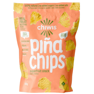 CHIWIS, PINEAPPLE CHIPS, 12 x 50G