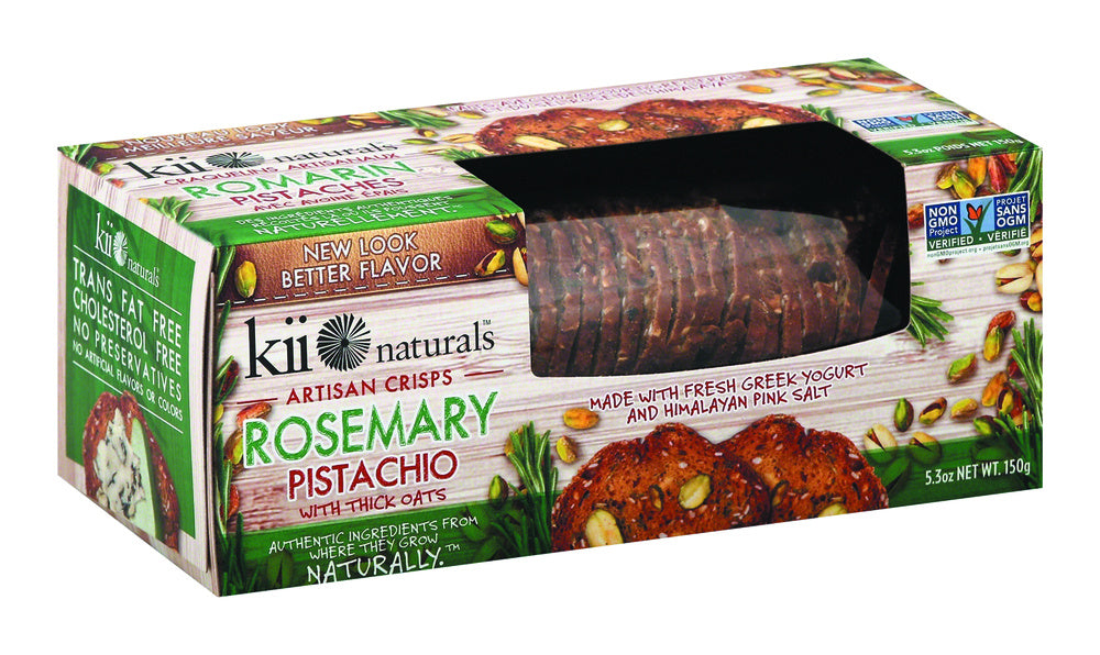 KII NATURALS, ROSEMARY PISTACHIO CRISP, 12 x 150 G