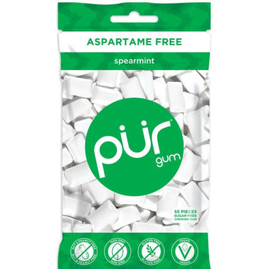 PUR, PUR GUM 55 PC BAG SPEARMINT, 12 x 77G