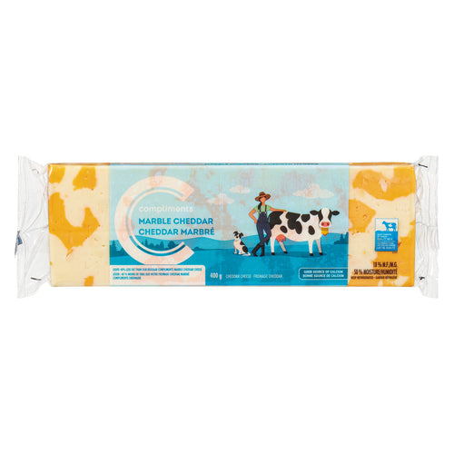 COMPLIMENTS LIGHT MARBLED CHEDDAR, 16 X 400 G