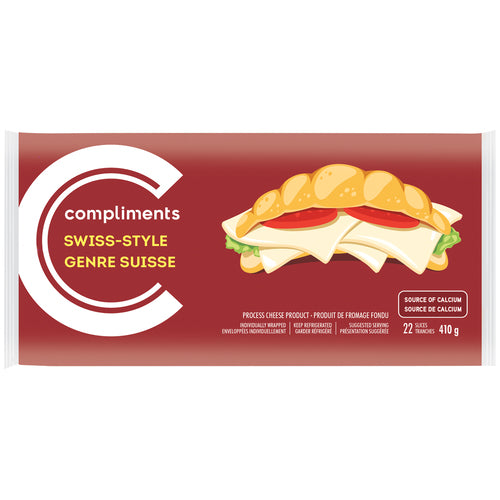COMPLIMENTS SLICED SWISS CHEESE, 12 X 400 G