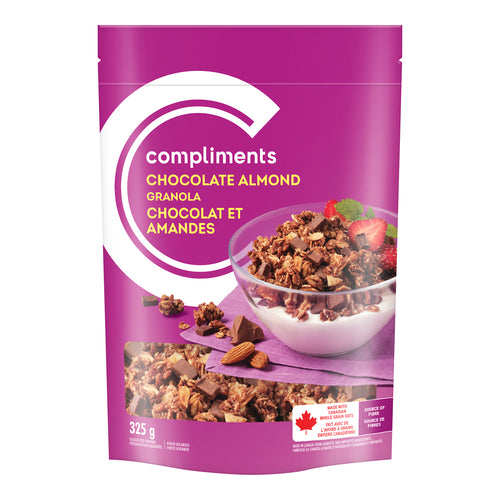 COMPLIMENTS CHOCOLATE ALMOND GRANOLA, 12 X 325 G
