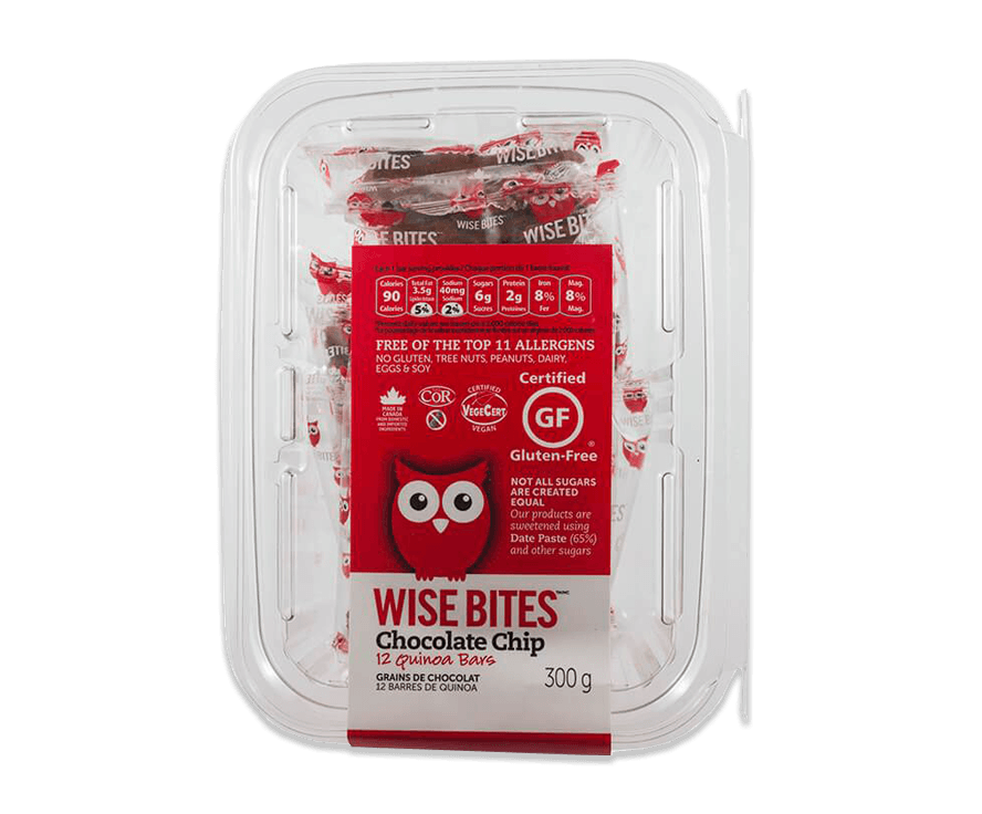 WISE BITES, CHOCOLATE CHIP QUINOA BARS 12PK, 12 x 300G