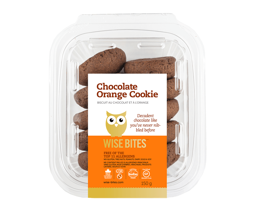 WISE BITES, CHOCOLATE ORANGE, 8 x 150G