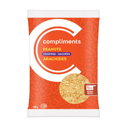 COMPLIMENTS CHOPPED PEANUTS, 12 X 100 G