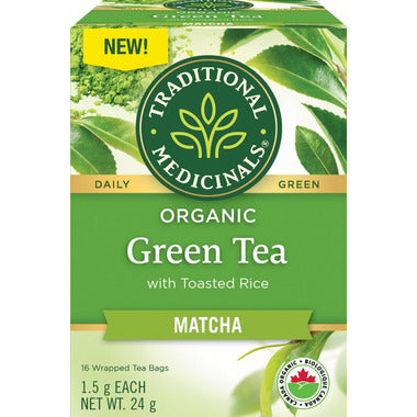 TRADITIONAL MEDICINALS, GREEN TEA MATCHA, 6 x 16CT