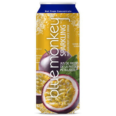 BLUE MONKEY, SPARKLING PASSION FRUIT JUICE, 12 x 330ML