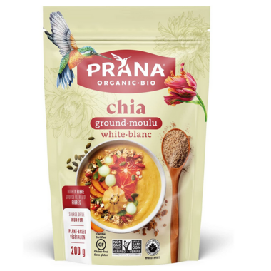 PRANA, ORGANIC WHOLE WHITE CHIA SEEDS, 6 x 300G