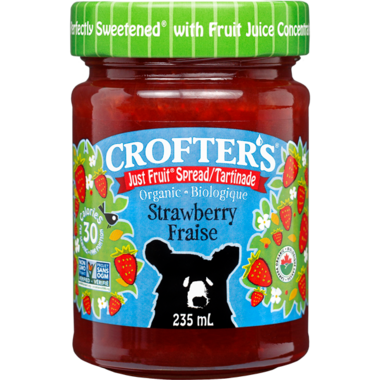 CROFTER'S ORGA, JUST FRUIT SPREAD - STRAWBERRY, 6 x 235ML