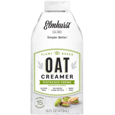 ELMHURST MILKED, PISTACHIO CREME OAT CREAMER, 6 x 473ML