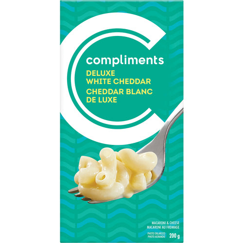 COMPLIMENTS DELUXE WHITE CHEDDAR MACARONI, 24 X 200 G