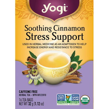 YOGI, SOOTHING CINNAMON STRESS SUPPORT NPN, 6 x 32G