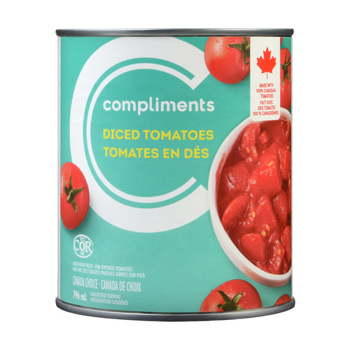 COMPLIMENTS DICED TOMATOES WITH HERBS, 24 X 796 ML