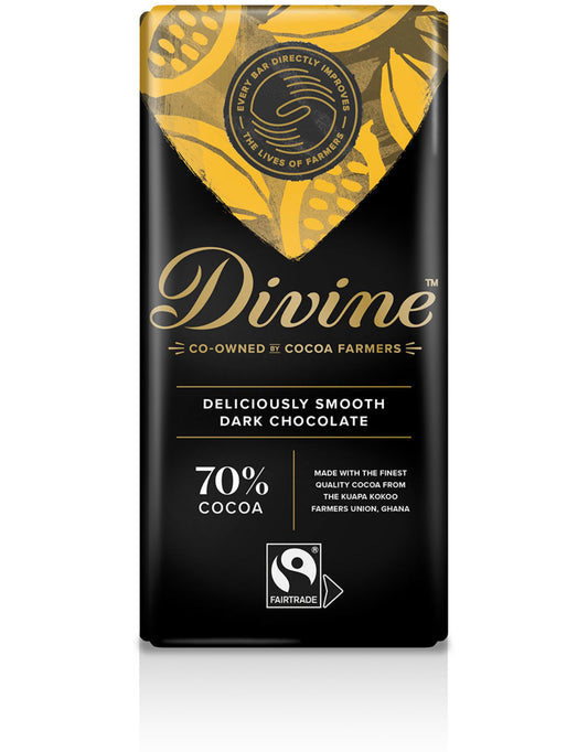 DIVINE CHOCOLAT, 70% DARK CHOCOLATE, 12 x 85G