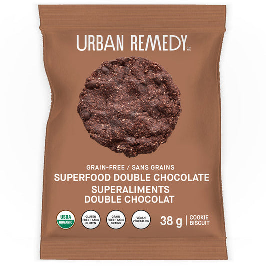 URBAN REMEDY, SUPERFOOD COOKIE DOUBLE CHOCOLATE, 9 x 38G