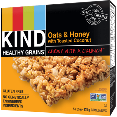 KIND, OATS & HONEY WITH TOASTED COCONUT, 8 x 5/35G
