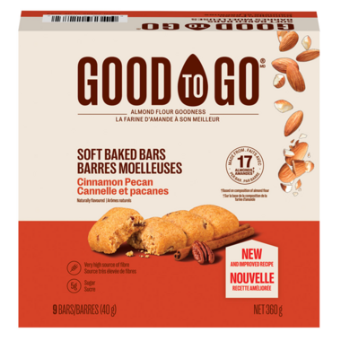 GOOD TO GO, CINNAMON PECAN SOFT BAKED BARS, 9 x 40G