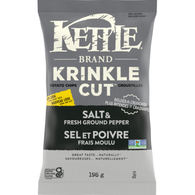 KETTLE FOODS, SALT & PEPPER 198G, 12 x 198G
