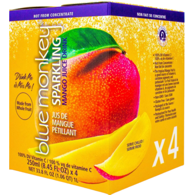 BLUE MONKEY, SPARKLING MANGO JUICE 4PK, 6 x 1L