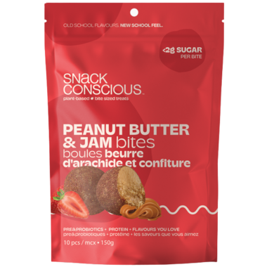 SNACK CONSCIOUS, PEANUT BUTTER & JAM, 12 x 150G