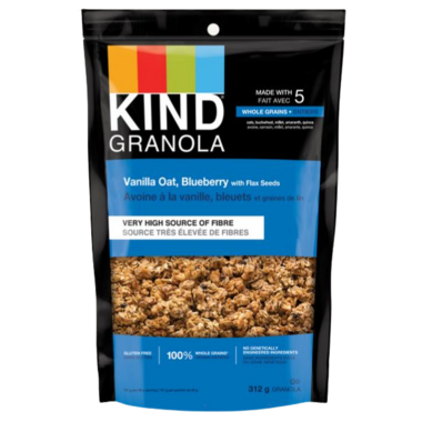 KIND, VANILLA BLUEBERRY W FLAX SEEDS, 6 x 312 G