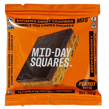 MID-DAY SQUARES, FUNCTIONAL SQUARES, PEANUT BUTTA (REFRIGERATED), 12 X 33G