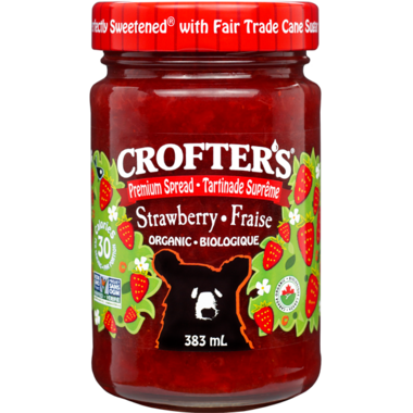 CROFTER'S ORGA, PREMIUM FRUIT SPREAD - STRAWBERRY FAM S, 6 x 383ML