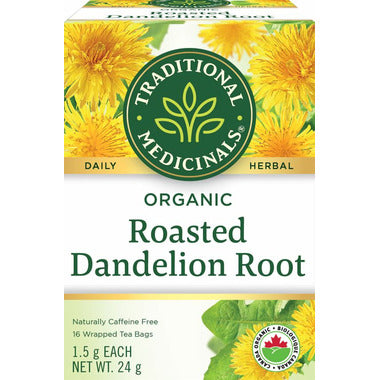 TRADITIONAL MEDICINALS, ROASTED DANDELION ROOT, 6 x 16CT