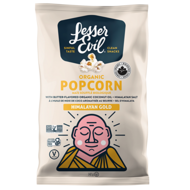 LESSER EVIL, ORGANIC POPCORN - HIMALAYAN GOLD, 12 x 142G