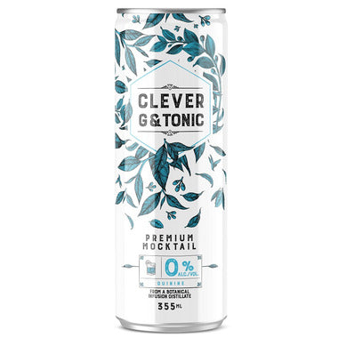 CLEVER MOCKTAIL, CLEVER NON ALCOHOLIC G&TONIC 12, 12 x 355ML