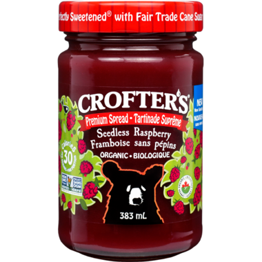 CROFTER'S ORGA, PREMIUM FRUIT SPREAD - RASPBERRY FAM SZ, 6 x 383ML