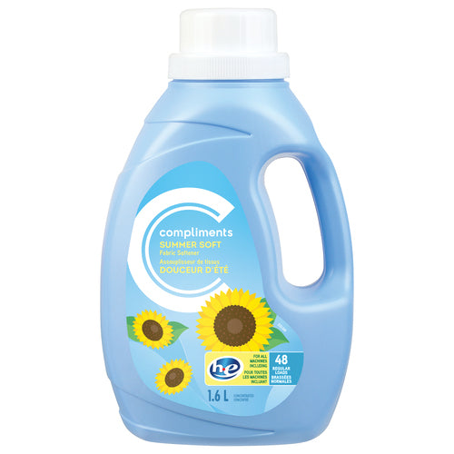 COMPLIMENTS SUMMER SCENTED CONCENTRATED SOFTENER 48 OUNCES, 9 X 1.6 L