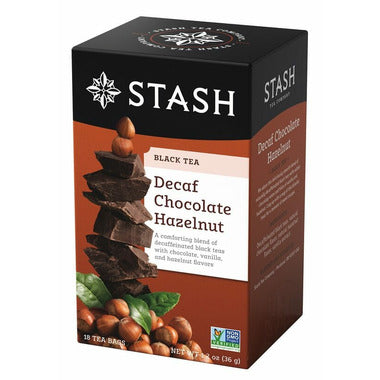 STASH TEA, DECAF CHOCOLATE HAZELNUT, 6 x 18CT