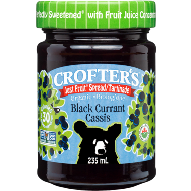 CROFTER'S ORGA, JUST FRUIT SPREAD - BLACKCURRANT, 6 x 235ML