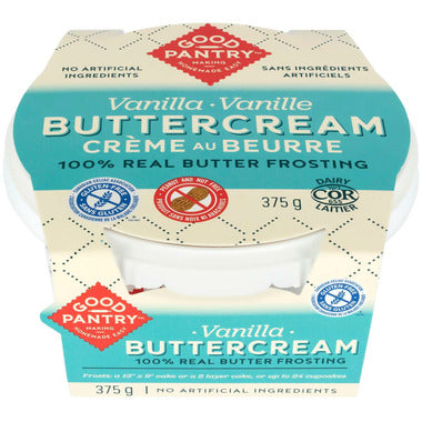 GOOD PANTRY, VANILLA-GOURMET BUTTERCREAM FROSTING, 6 x 375G