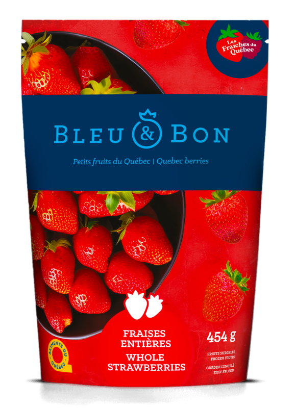 BLEU & BON COMPLETELY FROZEN QUEBEC STRAWBERRIES, 12 X 454 G