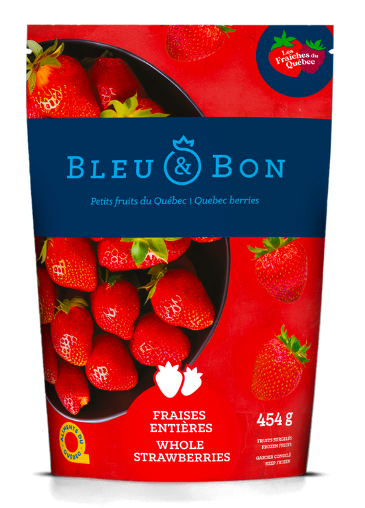 BLEU & BON COMPLETELY FROZEN QUEBEC STRAWBERRIES, 12 X 454 G