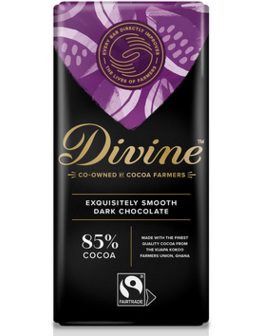 DIVINE CHOCOLAT, 85% DARK CHOCOLATE, 12 x 85G
