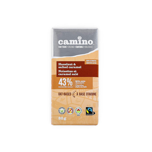 CAMINO, HAZELNUTS&SALTED CARAMEL OAT CHOCOLATE, 14 x 80G