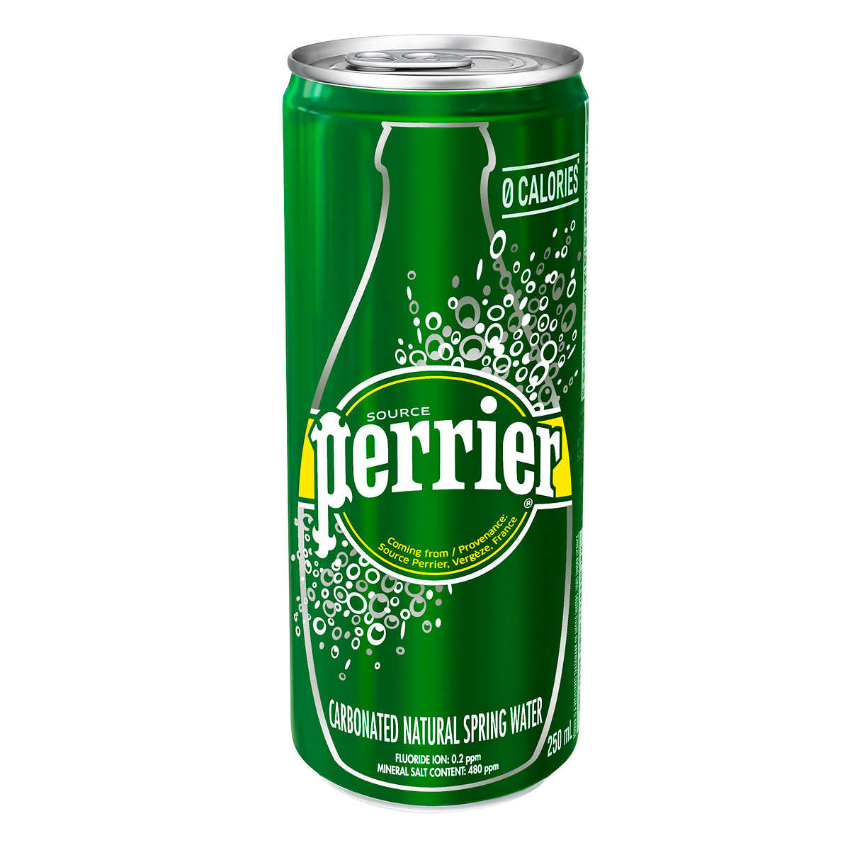 PERRIER, CARBONATED NATURAL SPRING WATER SLIM CANS, 35 X 250 ML