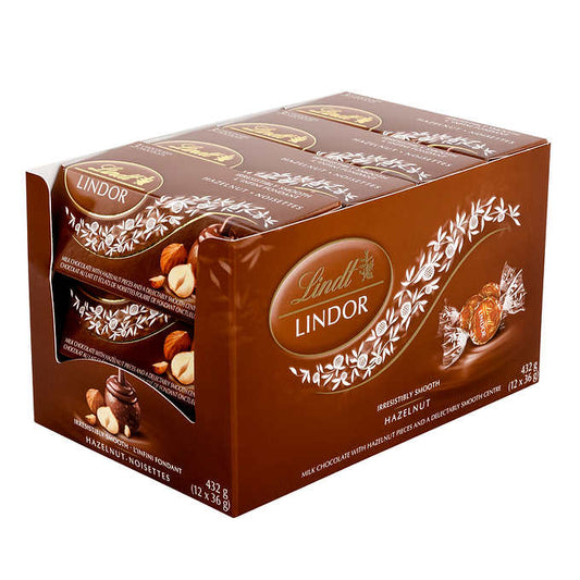 LINDT, LINDOR HAZELNUT CHOCOLAT, 12 × 36 G