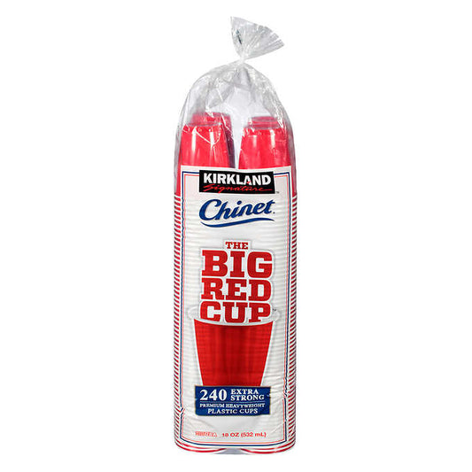 KIRKLAND SIGNATURE PLASTIC BIG RED CUPS 532ML, PACK OF 240