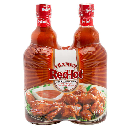 FRANKS REDHOT SAUCE CAYENNE PEPPER ORIGINAL 2 X 740ML