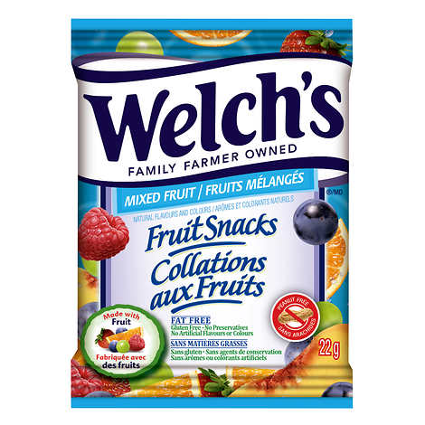 WELCH'S FRUIT SNACKS, VALUE PACK 60 X 22 G